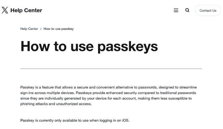 乌海苹果维修店铺分享iOS用户如何通过通行密钥(Passkey)登录 